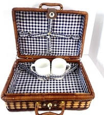 tea set wicker picnic basket. Manufactured by German company Reutter Porzellan