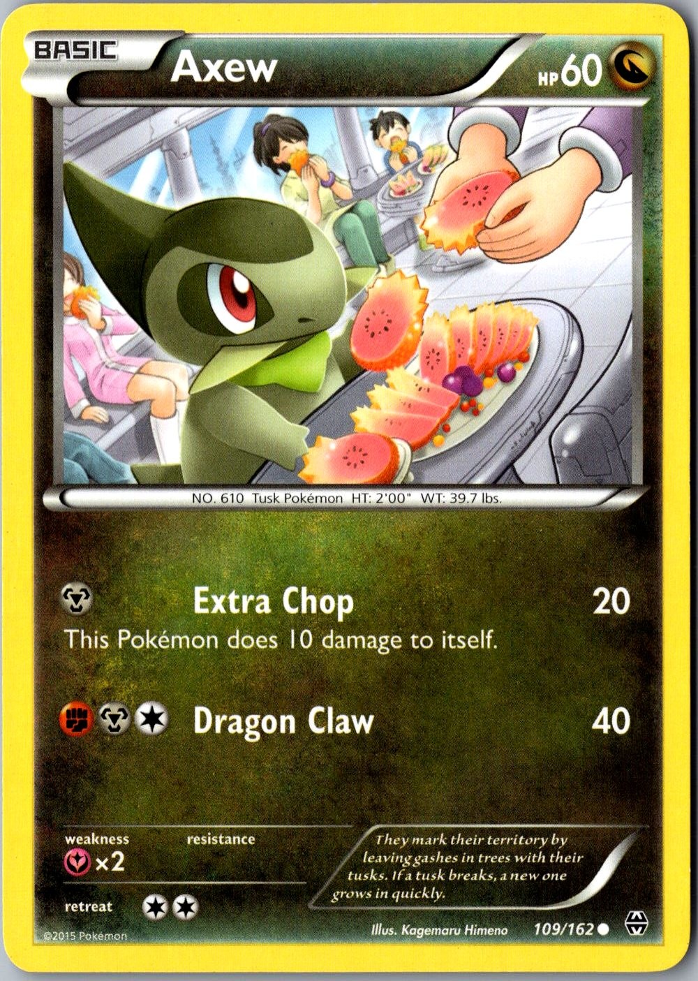 Axew 109/162 Common BREAKthrough Lightly Played Pokemon Card TCG Single