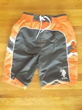 U.S.POLO Young Boys Swimming Shorts excellent condition Gray Orange size L-14/16