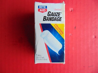 GAUZE BANDAGE By Rite Aid 1 Roll 3'' x 2 Yds Sterilized (NEW) 011822322942
