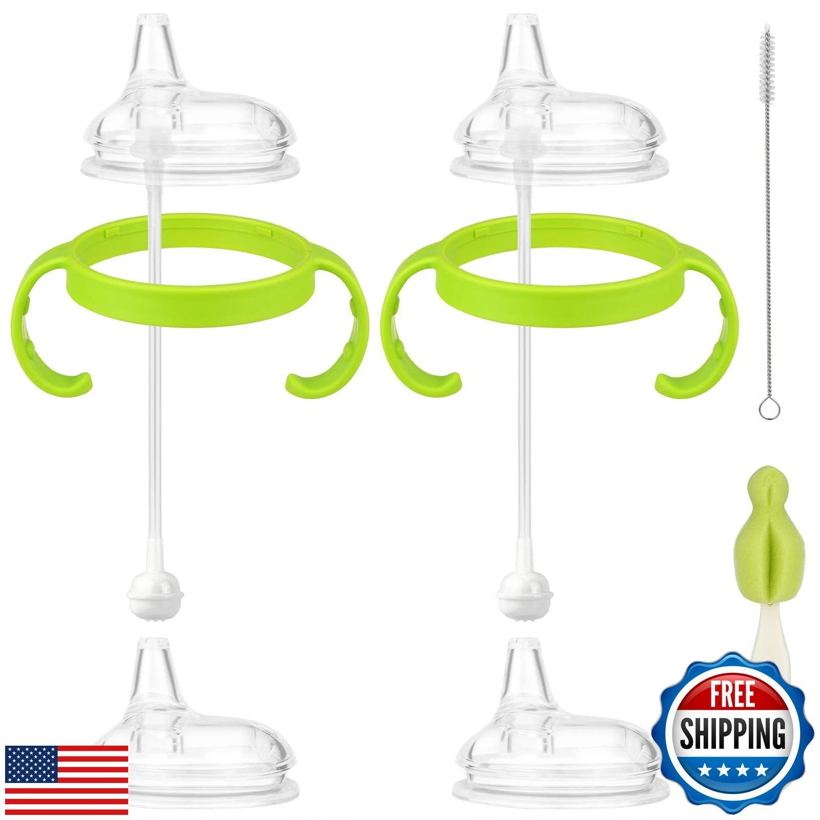 Spout Transition Sippy Cup Conversion Kit for Comotomo Baby Bottles, for 5 an
