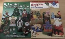 2 Plastic Canvas Country Christmas Sit? Ems Quick Count Critter Shelf Sitters