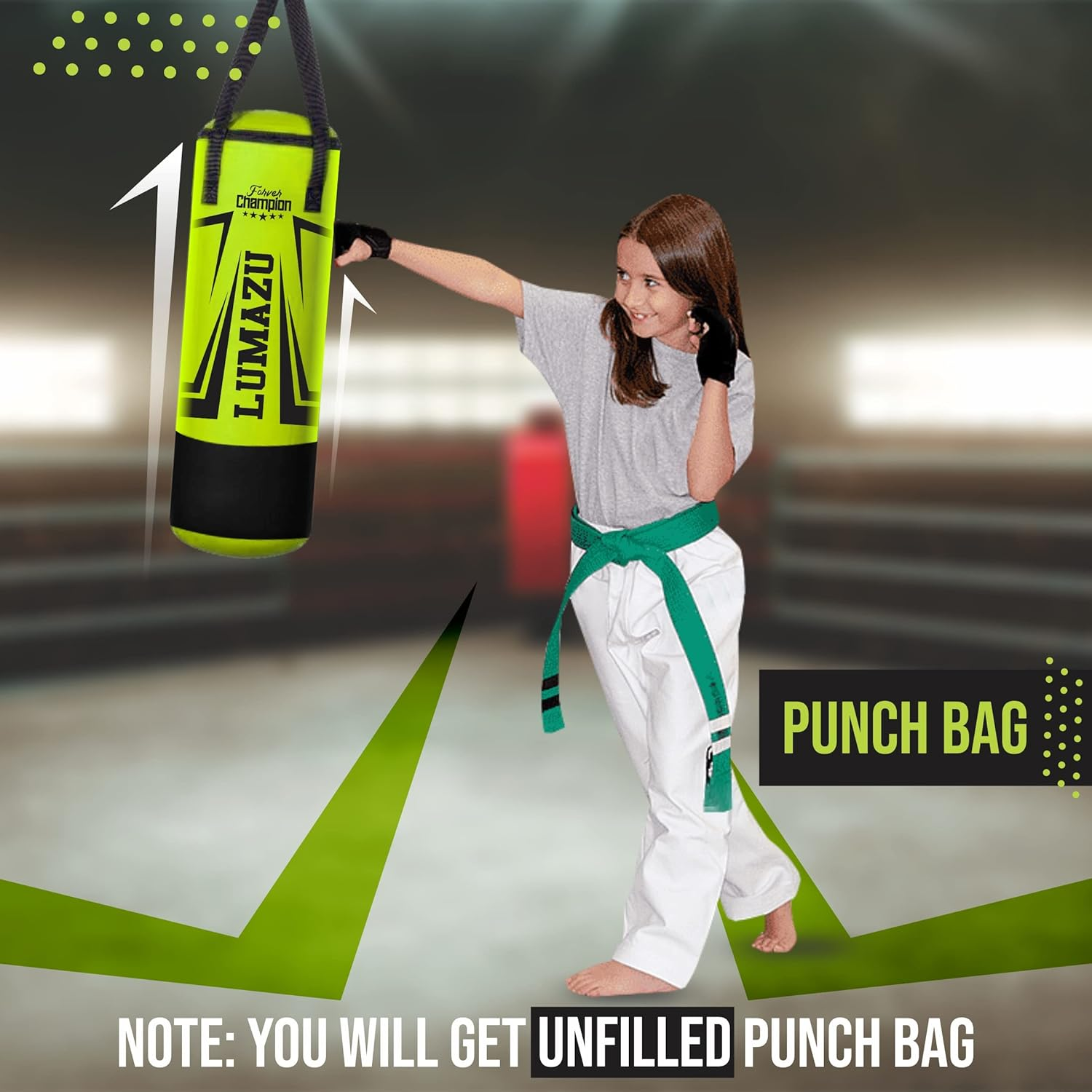 Junior Kids Punch Bag Boxing Gloves Set for MMA Kick Exercise with a