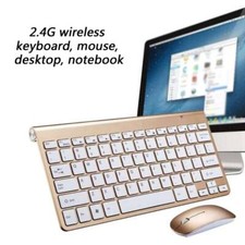 Slim Wireless Keyboard and Mouse Bundle for Ipad Imac Desk and 2.4Ghz