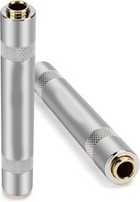 1/4" TRS/TS Female Coupler Adapter   Gold-Plated Stereo  Mono Jack, 2 Pack