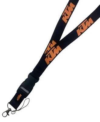 KTM Motorbike Lanyard Black and Orange Motorcycle Lanyard Key Clip Endurance