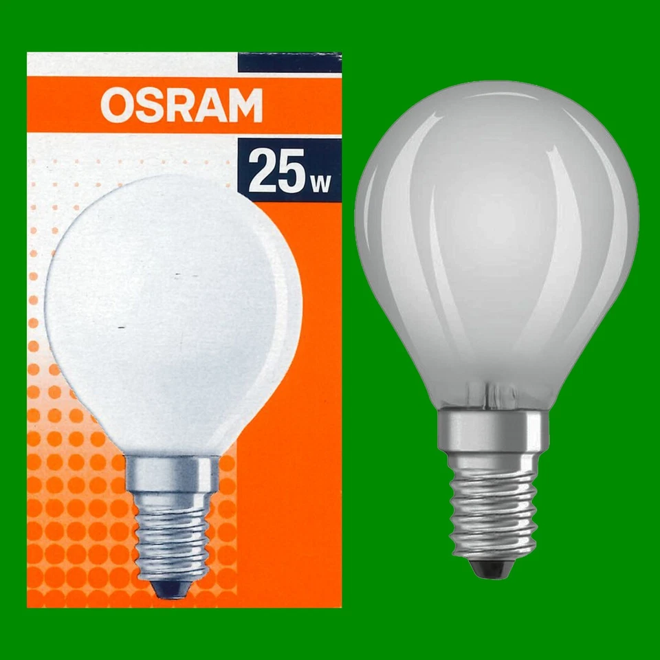 10x 25W Osram Incandescent Filament Frosted Golf Dimmable Light Bulb E14 SES