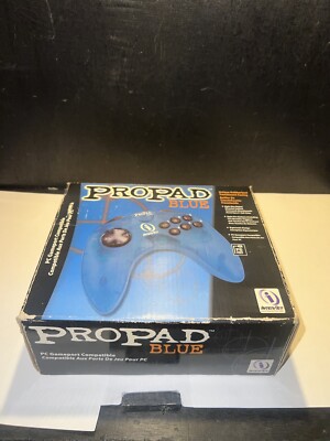 Vintage ProPad Blue PC Game Controller New In Mint Box Pristine Translucent Blue