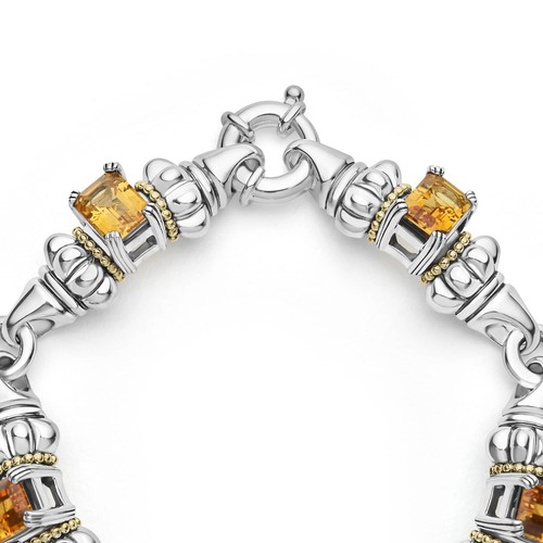 LAGOS Glacier Classic Citrine Bracelet in Sterling Silver Size Medium M - Picture 2 of 4