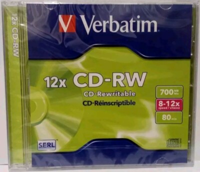Verbatim CD- RW 700 MB 8-12x speed 80 Min. CD Rohling 1 Stück Neu & OVP