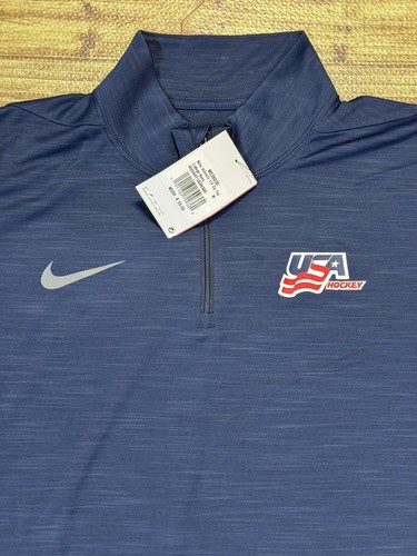 NIKE TEAM USA OLYMPIC Hockey Mens Intensity 1/4 Zip Long Sleeve Shirt MEDIUM NEW - Picture 3 of 8