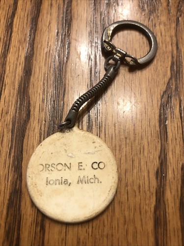 Vintage Cadillac Oldsmobile Pontiac dealership advertising keychain Ionia Mi. - Picture 3 of 4