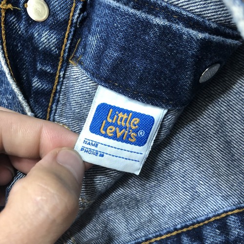 Vtg Orange Tab Little Levis Denim Acid Wash Jean Trucker Jacket USA Youth Size 6 - Picture 6 of 11