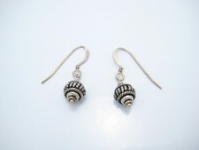 Sterling Silver Textured Ball Dangle Earrings