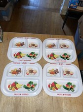 Set of 4 Super Healthy Kids Melamine Divided Plates 9"