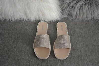 Steve Madden Jacelyn Nude Rhinestone Slide Size 7 | eBay
