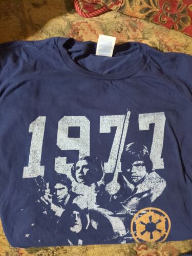 Star Wars T Shirt 1977 Size L Blue