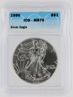 1996 Silver Eagle ICG MS70 S$1 Philadelphia Mint