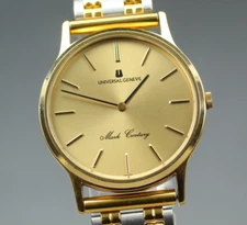 "Exc+5" Vintage UNIVERSAL GENEVE Mark Century 514301 Gold 33mm Mens Quartz Watch