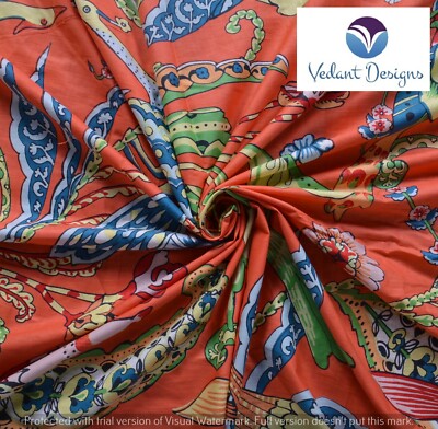 Indian Cotton Sewing Craft Floral Print Handcrafted 5 Yard Ethnic Fabric |  eBay