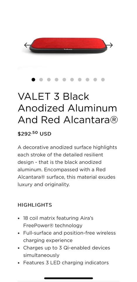 Almofada de carregamento de couro vermelho compatível com produtos Apple, Google, Samsung. - Imagem 4 de 4