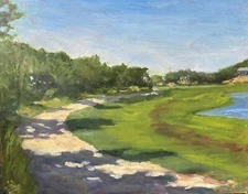 Marsh Scene On Cape Cod  Original Oil Painting