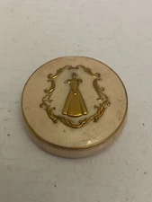 Vintage Gold Tone and Pink Women's Geranium Red Rouge Compact