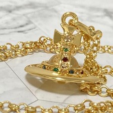 Vivienne Westwood Necklace Tiny Orb Gold w/drawstring EJ261