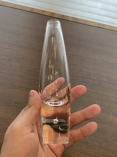 BEAUTIFUL VTG STEUBEN Crystal Teardrop Bud Vases By DAVID HILLS PAIR SIGNED 8"H - Picture 14 of 24