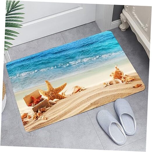 Flannel Mat Non Slip 3D Print for Bedside and Living 24 x 16 inches Multi1