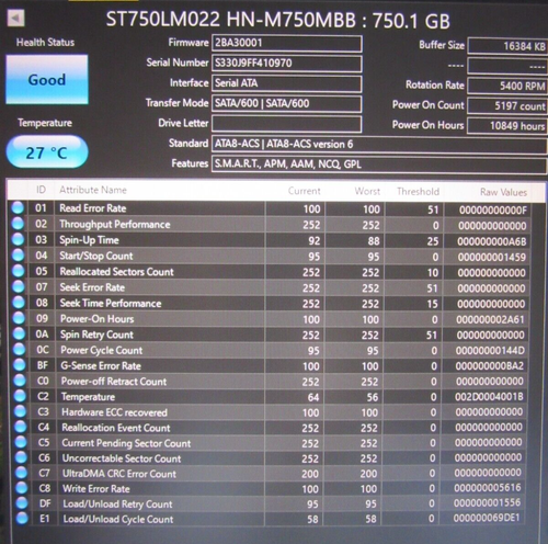 Samsung ST750LM022 HN-M750MBB/AS2 Hard Drive 750GB 2.5" HDD 2AR10001 S33 2014 - Picture 3 of 8