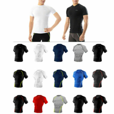 Take Five Mens Skin Tight Compression Base Layer Running Shirt S~2XL White NT046