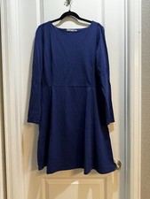 Athleta Blue Fit/Flare Dress XL Long Sleeves Armpit To Armpit 22  Length 38  