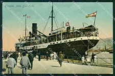 Trieste City Pier San Carlo Steamer postcard RT4858