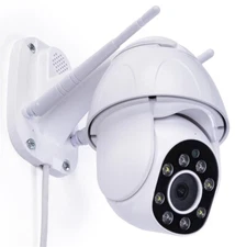 360 Security Camera, App Compatible, Wall-Mount, Outdoor-Rated - White