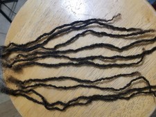 100 Human Hair dreadLocks 30 handmade 16" very tiny small 1b 1.5 to 2 mm