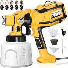 1200W HVLP Paint Sprayer with 5 Nozzles, 3 Patterns & Adjustable Flow Control
