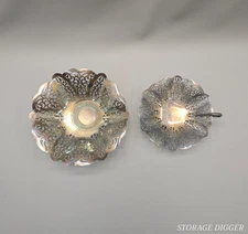 VTG Set of 2 International Silver Company Lovelace 1428 Footed Candy Dish Bowl