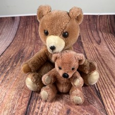 R. Dakin Co. Vintage 1977 Brown Teddy Bear Set Big and Small