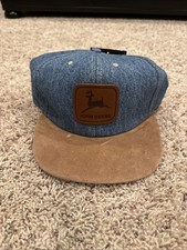 Vintage John Deere Denim Hat Strapback Blue Brown New With Tags NWT