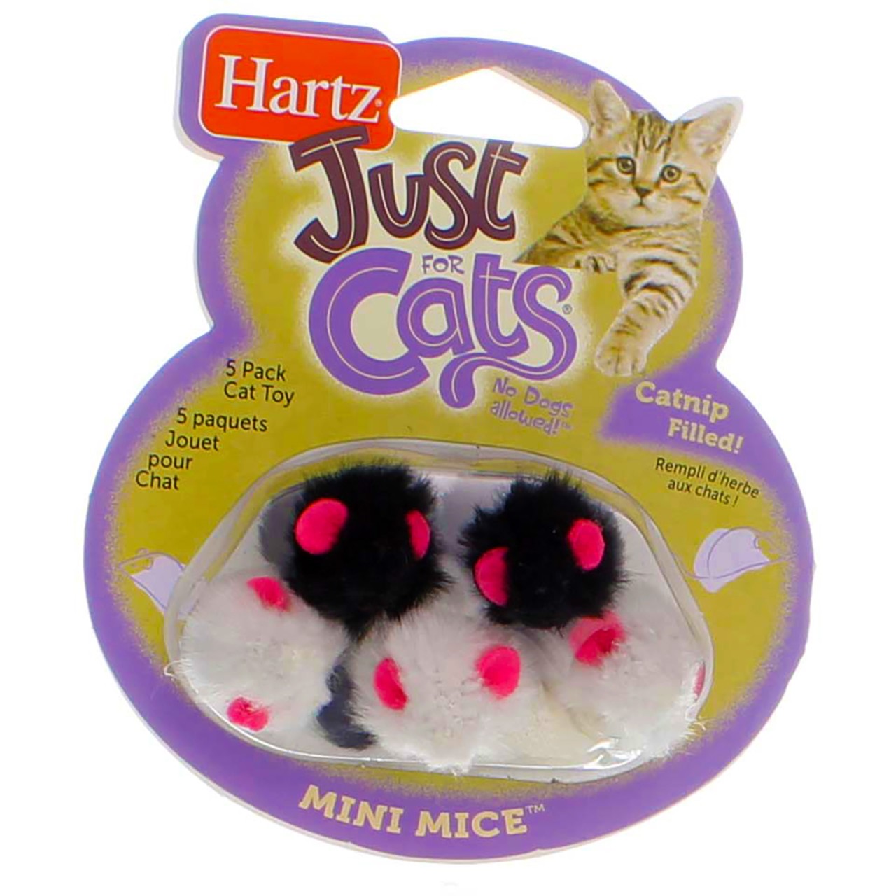 2 Pack Hartz Just For Cats Mini Mice Cat Toy, Catnip Filled,