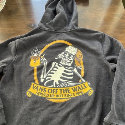 Vans Skeleton Hoodie L Youth Black “Served Up Hot Since 1966” w