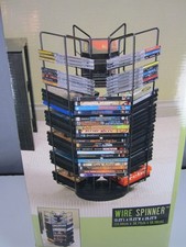 Atlantic Wire Spinner Rack Steel Wood 2005 NEW Holds 105 DVD or 147 CD Carousel