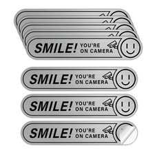 PCS Silver Self Adhesive Smile Youre On Camera Security Stickers 5x1 inch