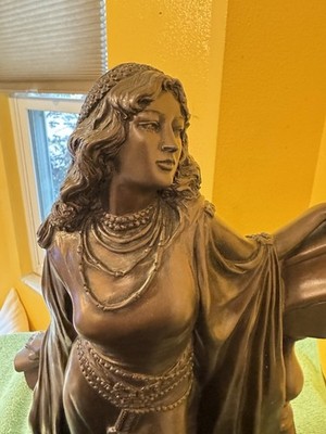 Dated 1999 Austin Sculpture~Maxfield Parrish~19” Deco Goddess