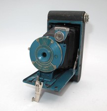  VINTAGE KODAK RAINBOW HAWK-EYE VEST POCKET CAMERA-BLUE-READ