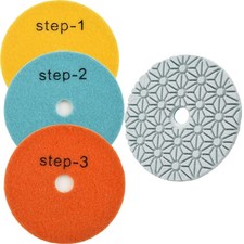 4 Inch Polishing Pads 2PCS Dry Wet 3 Step Grinding Wheel for Stone and Concrete