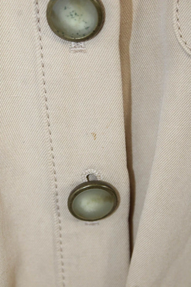 Diane Von Furstenberg Womens Cotton Buttoned Waist Tied Dress Beige Size 6 - Image 4 of 4