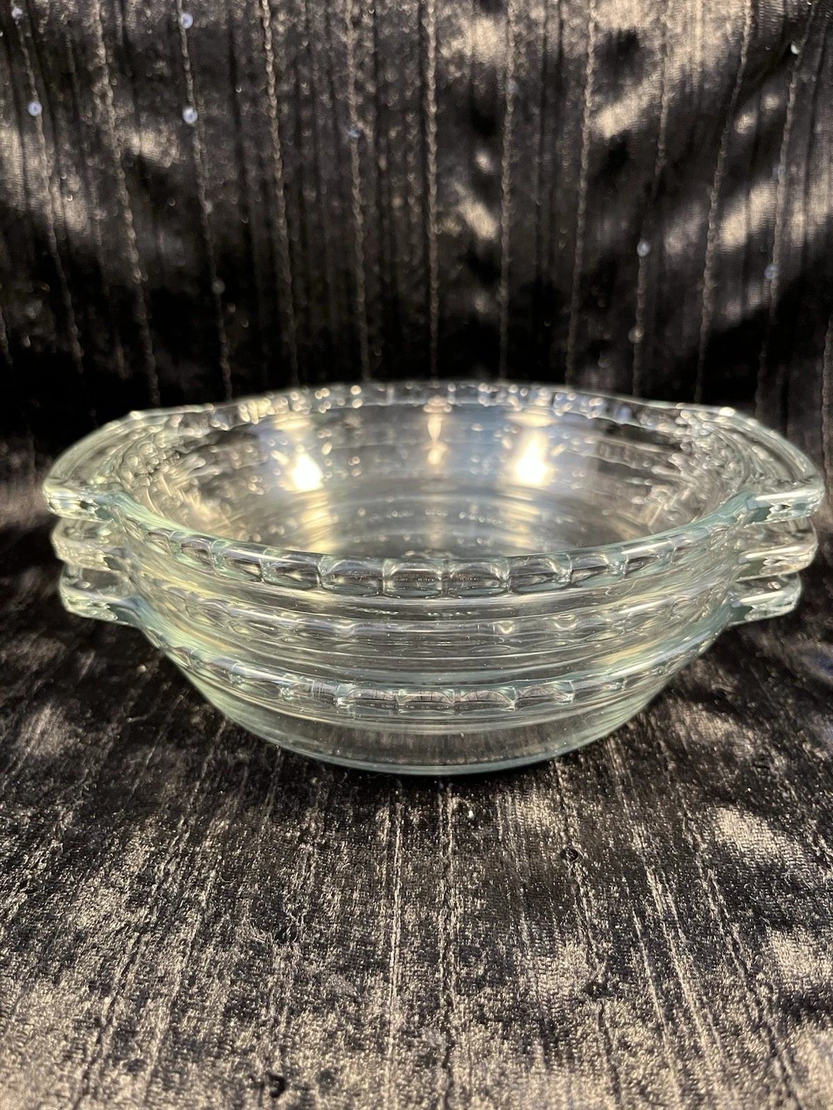 Anchor Hocking 6” Mini Clear Glass Pie Plates Dishes Set Of 3 EUC
Opens in a new window or tab