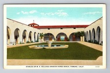 Pomona CA-California, W.K.Kellogg Arabian Horse Ranch, Vintage Souvenir Postcard